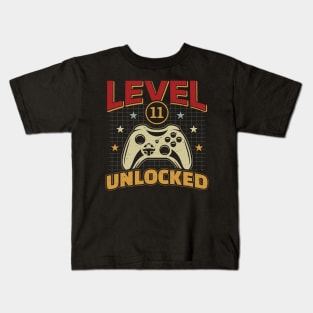 11th Birthday Level 11 Unlocked Video Gamer Game Kids T-Shirt